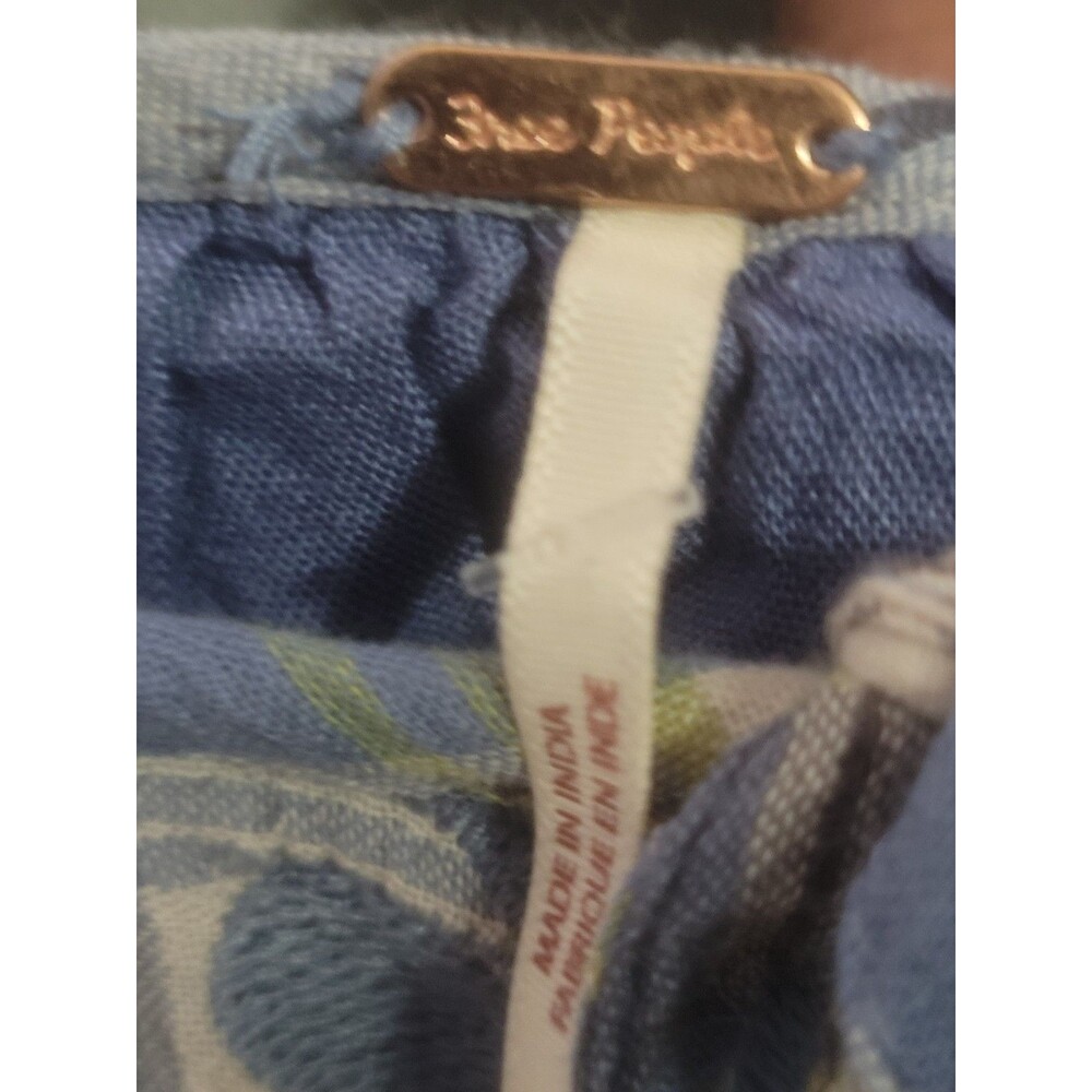NWT Free People Brooks Mini Dress Womens XS Blue Plaid Floral Hem - Picture 9 of 12